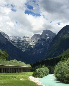 A view from the side of the road in Slovenia